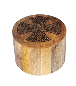 Round Wooden Engraved Urns for Human Ashes Adult - Wooden <b>Box</b> Rosewood Cremation Urns for Ashes - Burial - Funeral Urns <b>Large</b> - Product Image 4