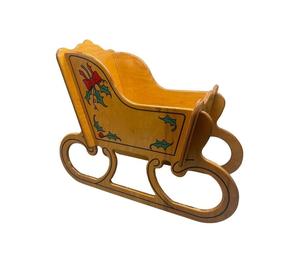 Trineo de madera pequeño para la decoración del hogar de Navidad Artesanía de madera hecha a mano Trineo decorativo de Navidad - Product Image 1