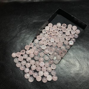Piedras preciosas naturales de 4mm y 5mm, cabujón suelto de cuarzo rosa de alta calidad, cabujón calibrado certificado IGI, fabricación de joyas de piedras preciosas - Product Image 5