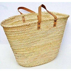 Natural <b>Baskets</b> Handmade Straw <b>Basket</b> Two Handles Minimalist Design Open Top Storage Bucket Home Decoration Art Collectible - Product Image 1