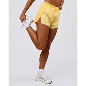 Shorts Deportivos de Cintura Alta para Mujer - Accelerate 3 Sunbeam - Limón - Product Image 2