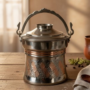 Dispensador Manual Clásico de Cobre con Cubeta y Carcasa de Acero Inoxidable para Uso Doméstico, Aplicación en Frío - Product Image 3