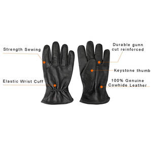 Guantes de conductor de cuero de ajuste cómodo de cuero de cabra para la seguridad de las manos Guantes de conducción de cuero de transferencia de calor para trabajar - Product Image 2