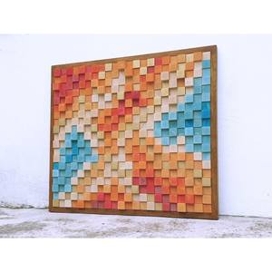 Modern Wood Mosaic <b>Wall</b> Art for Stylish <b>Wall</b> Decor Featuring <b>Wooden</b> <b>Wall</b> <b>Signs</b> - Product Image 3
