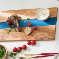 Blocs à découper en bois naturel et résine bleue bonne qualité planche à découper à fromage de style hôtel excellente pour un usage quotidien