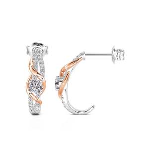 ต่างหูเพชรทรงห่วงสองสี Jeulia Amore Classic Twist - Product Image 2