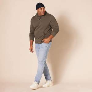 Sweat à capuche d'hiver 100% coton personnalisable, décontracté, sport, coupe régulière, pull confortable à capuche, poche avant - Product Image 1