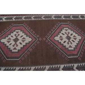 Turkish 4.5x7.6 ft Rug, Area Vintage Rug, <b>Brown</b> Red Moroccan <b>Wool</b> Rug - Product Image 5