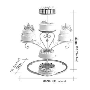 Idéal pour les occasions spéciales, ensemble de supports à gâteaux en métal, forme moderne pour présenter les gâteaux et rehausser la visibilité des desserts dans les lieux communs - Product Image 5