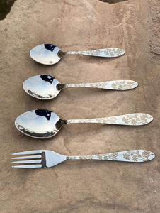 Poignée de fleur conception en acier inoxydable ensemble de couverts vaisselle couteau cuillère fourchette maison restaurant mariage décor couverts ensemble - Product Image 4