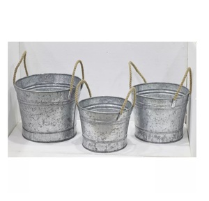 Pot galvanisé au Design conique, nouvelles jardinières en métal pour décoration de jardin, nouveau Look, Pot et jardinières galvanisé - Product Image 5