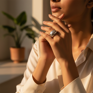 Anillo Clásico de Plata para Mujer con Circonitas Cúbicas, Chapado en Rodio y Oro, Joyería Elegante de Estilo Clásico, Regalo - Product Image 3