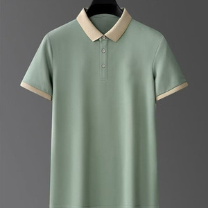 Polo homme été personnalisé OEM, manches courtes, décontracté chic, col contrasté, haut tendance, demi-manches - Product Image 4