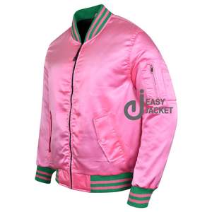 แจ็กเก็ตบอมเบอร์สำหรับผู้ชายเสื้อแจ็กเก็ตผ้าซาตินมหาวิทยาลัยสำหรับฤดูหนาวออกแบบได้ตามต้องการ - Product Image 3