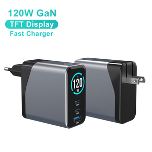 <span class=keywords><strong>Chargeur</strong></span> GaN 3-en-1 avec écran TFT 120W, <span class=keywords><strong>chargeur</strong></span> rapide USB-C 3 ports, <span class=keywords><strong>chargeur</strong></span> universel GaN PD 3.1 pour ordinateur portable, iPhone, Samsung, tablette - Product Image 1