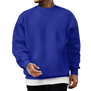 Casual Men's Loose Fit Round Neck Sweatshirt with Long Sleeves Customized Factory Printed Pullovers for Export. - Product Image 1