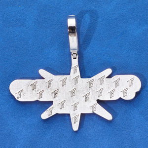 Colgante de moissanita estilo hip hop para hombre, con diseño de tipi y esmalte morado, en tono oro y plata, joyería llamativa para hombre, estilo urbano. - Product Image 4