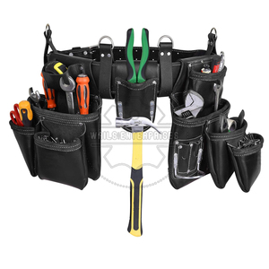 OEM Comfortable Cow Hide Eco-Friendly Waterproof Tool <b>Belt</b> with Suspenders Back Support Tool <b>Pouches</b> for Construction - Product Image 2