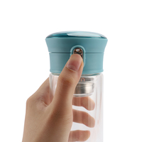 Bouteilles d'eau en verre à double paroi de haute qualité Nouveau produit Bouteille d'eau en verre avec infuseur à thé