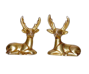 Figurine de cerf doré élégante Accents décoratifs en laiton abstrait Style de conception Feng Shui pour un décor luxueux inspiré de la nature - Product Image 1