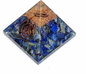 Lapis Lazuli orgone พีระมิดสำหรับรักษาแกะสลักทางศาสนาขนาด70-75มม. - Product Image 2