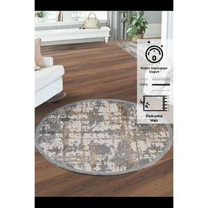 Alfombra moderna redonda Konfor Notta 1100, material de poliéster duradero - Product Image 3