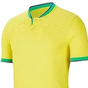 Maillot de football personnalisé, couleur unie, col rond, manches courtes, séchage rapide, respirant, entraînement et tenue d'équipe, maillot de football - Product Image 3