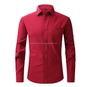 Camisa de vestir profesional de manga larga elástica para hombre más vendida Slim Fit 100% algodón estilos de ocio de negocios de temporada para otoño - Product Image 6