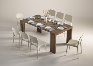 Terraneo Extendable Console <b>Table</b> Wooden Modern <b>Space</b> <b>Saving</b> Dining 8 Person Living Room Entry - Product Image 2