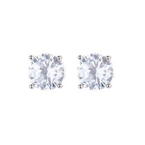 Boucles d'oreilles clous couronne Amy et Annette en or 14 carats et argent sterling avec cristaux Swarovski, bijoux raffinés - Product Image 1