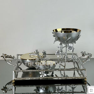 Brûleur d'encens de qualité supérieure en aluminium poli miroir brillant pour mariage et fêtes, décoration de table et parfum - Product Image 2