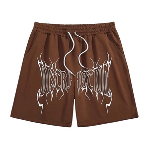 Pantalones cortos de algodón para correr con logotipo personalizado para hombre, pantalones cortos de gimnasio estampados transpirables para correr - Product Image 5