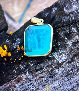 925 Sterling Silver Colombian Emerald Gold Plated Pendant Beautiful Women Pendant . - Product Image 5