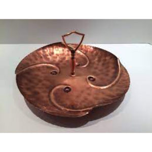 Bandeja de Servicio de Alimentos Redonda de Lujo, Fabricada en Latón de Alta Calidad Chapado en Oro, con Asas, Procedente de la India - Product Image 5