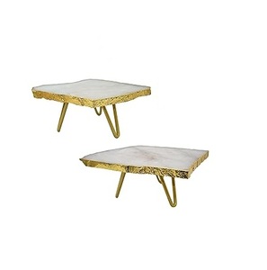 ที่ตั้งเค้กหินอ่อนพร้อมที่เสริฟสแตนเลสสำหรับงานเลี้ยงวันเกิดงานแต่งงานของขวัญแฟนซี - Product Image 3