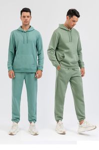 Personalizado 100% algodón hombres Jogger conjunto transpirable bordado Etiqueta Privada sudaderas con capucha y sudaderas chándal de invierno con capucha - Product Image 2