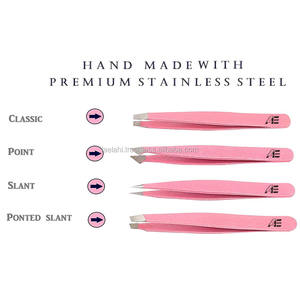 Pinzas de Acero Inoxidable Premium 2026 con Punta Curva Inclinada, Color Rosa, Herramientas de Belleza para Extensiones de Pestañas y Arte de Uñas, Gran Venta - Product Image 6