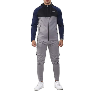 Vêtements de sport de qualité supérieure Survêtement en coton à fermeture éclair complète Survêtement à capuche Jogger Training Fitness Wear Ensemble de survêtements pour hommes - Product Image 1