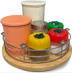 Diseño de anillo concéntrico Bandeja de servicio de Susan perezosa de madera, centro de mesa rústico, disponible a precios al por mayor - Product Image 5