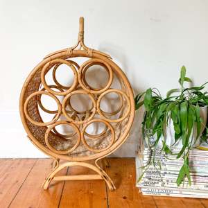 Countertop Rattan Wine Bottle Rack Arched <b>bar</b> Liquor Spirit champagne Bottles Holder <b>Shelf</b> Display Cabinet - Product Image 4