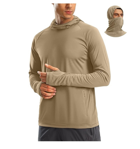 Custom UPF 50+ Sun Protection <b>Hoodie</b> Men Long Sleeve UV Shirt with Face Mask Lightweight Fishing Hiking Shirt Surf <b>Beach</b> Wear - Product Image 2