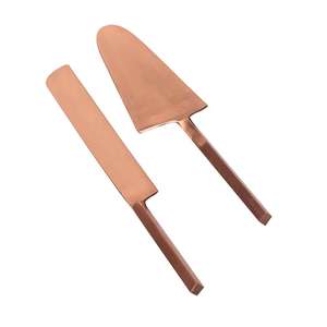 ชุดมีดตัดเค้กโลหะสำหรับตกแต่งเค้กโรสโกลด์ชุดมีดเสิร์ฟเค้กโลหะ - Product Image 3