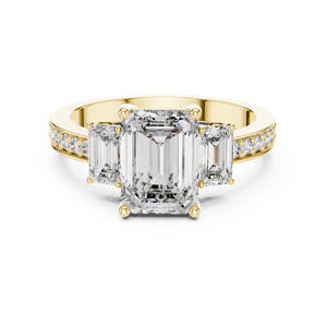 แหวนหมั้นเพชร14K สีทองแบบวินเทจสำหรับงานแต่งงาน - Product Image 1