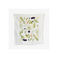 Serviettes de golf de luxe en coton biologique indien, 45x65cm, 200 GSM, séchage rapide, anti-rétrécissement, durables, bleu floral brodé