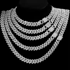 Chaîne à maillons cubains entièrement en diamant hip hop personnalisée Bijoux en diamant de laboratoire rond avec chaîne en or 14K pour hommes - Product Image 1