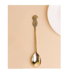 Cuchara de postre de latón de Venta caliente Cuchara de cena de diseño en relieve Cuchara hecha a mano de alta calidad con laca segura para alimentos a bajo precio - Product Image 4