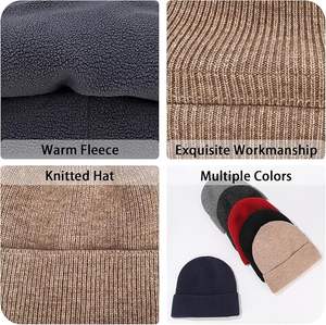 Gorro de invierno de punto unisex acogedor, gorro de lana suave y cálido, diseño grueso y elástico, adecuado para viajes en días fríos y uso al aire libre - Product Image 4