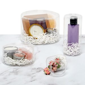 <b>Clear</b> Round <b>Plastic</b> <b>Containers</b> for Home Decoration - Product Image 1