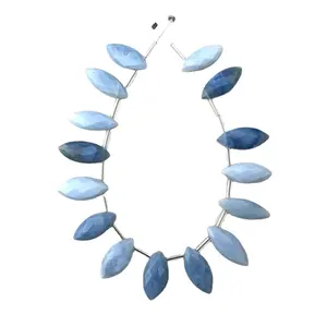 Натуральный перуанский синий опал, драгоценный камень, 15 шт. граненые бусины в форме маркизы для изготовления ювелирных изделий, оптовая продажа