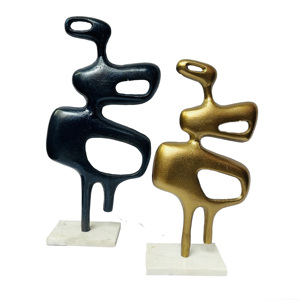 Mexicaanse Decoratieve Ring Sculptuur Mercer Zwart Zilver Ronde Abstracte Sculpturen Gehamerd Metalen Standbeeld Showcase Geometrische Object - Product Image 3